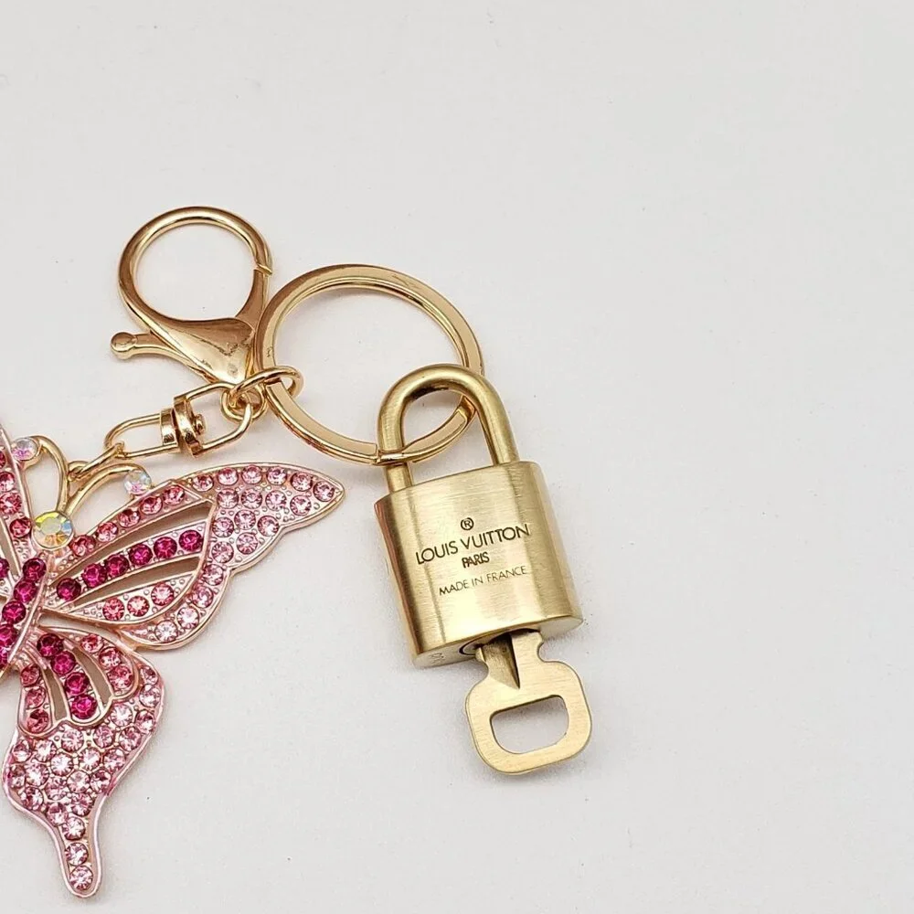 Authentic Louis Vuitton Lock & Key with Unbranded Butterfly Charm, Keychain - Picture 7 of 7
